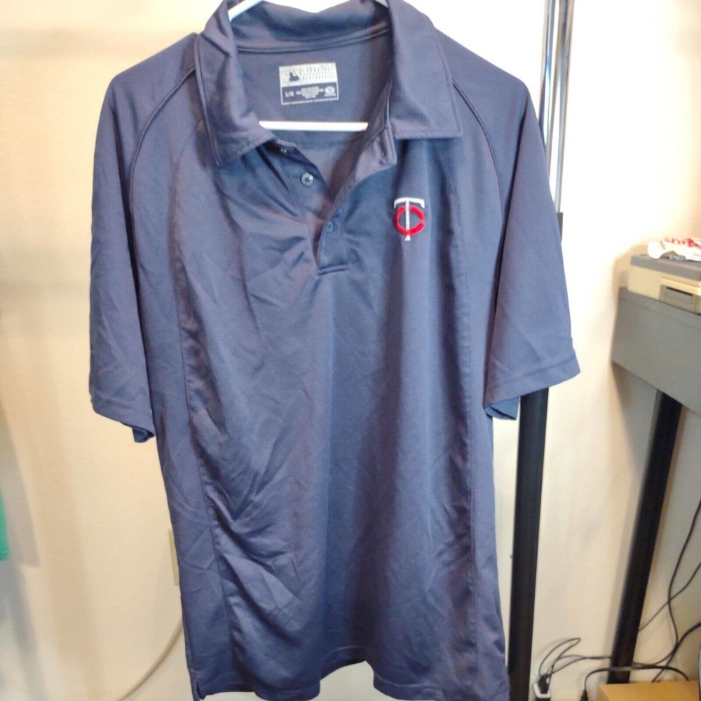 Minnesota Twins Shirt Mens Large Blue Golf Polo Authentic MLB True Fan